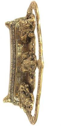 Design Lakshmi Ganesh Saraswati Idol Showpiece – Tri-Deity Gold Plated Decorative Statue for Prosperity & Blessings