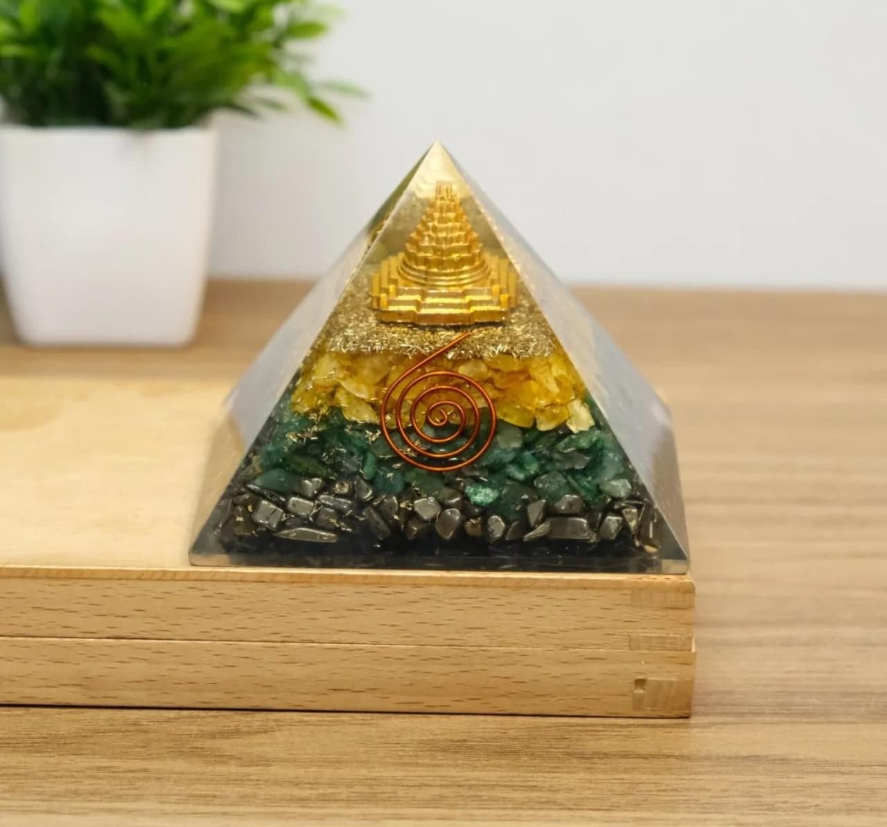 Sri Yantra Wealth Pyramid – Gold Plated Spiritual Yantra for Prosperity, Abundance & Energy Healing