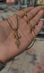 Gold Plated Trishul Pendant with Chain – Stylish Religious Necklace for Men | Lord Shiva Symbol Pendant Jewelry