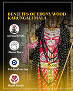Original Karungali Mala 108 Beads – Natural Ebony Wood Prayer Necklace for Meditation, Healing & Spiritual Protection