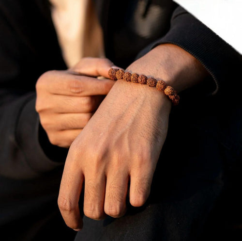 5 Mukhi Rudraksha Bracelet – Spiritual Healing & Protection Adjustable Wristband