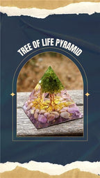 Tree of Life Peridot Orgon Pyramid – Healing Crystal Pyramid for Energy Balance, Spiritual Growth & Chakra Alignment