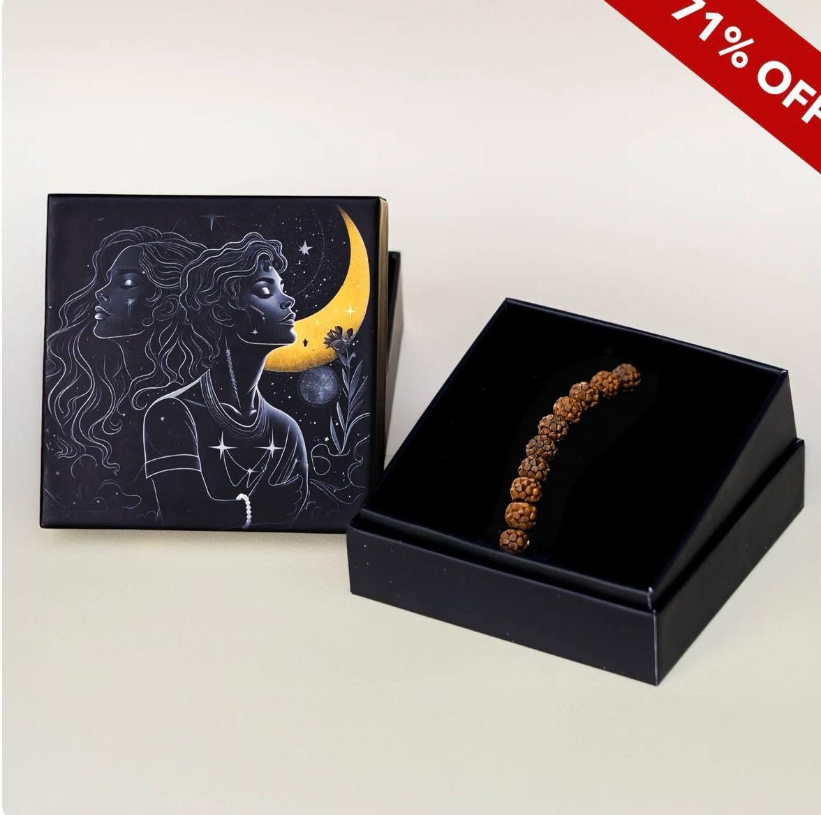 5 Mukhi Rudraksha Bracelet – Spiritual Healing & Protection Adjustable Wristband