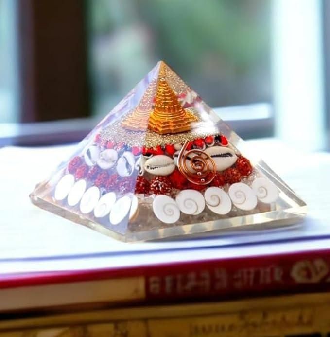 Crystal Wealth Gomati Chakra Shree Yantra Pyramid – Spiritual Prosperity Yantra for Wealth, Success & Energy Healing