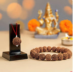 Maha Shivratri Combo – 5 Mukhi Rudraksha with Bracelet Set for Spiritual Healing, Protection & Energy