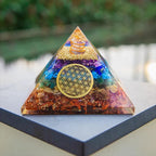Seven Chakra Orgon Pyramid – Energy Healing Crystal with Chakra Balancing & Aura Cleansing Properties