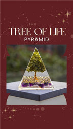 Tree of Life Peridot Orgon Pyramid – Healing Crystal Pyramid for Energy Balance, Spiritual Growth & Chakra Alignment