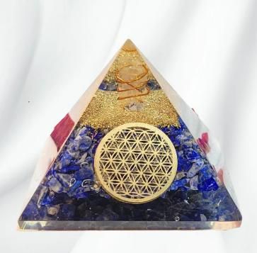Lapis Lazuli Orgon Pyramid – Energy Healing Crystal Pyramid for Chakra Balancing, Meditation & Spiritual Growth