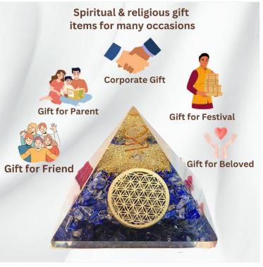 Lapis Lazuli Orgon Pyramid – Energy Healing Crystal Pyramid for Chakra Balancing, Meditation & Spiritual Growth