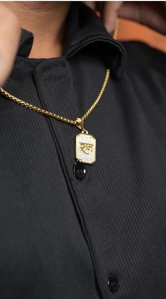 Shree Ram Pendant with Chain – Gold Plated Religious Necklace for Men | Lord Ram Jewelry for Devotion & Daily Wear