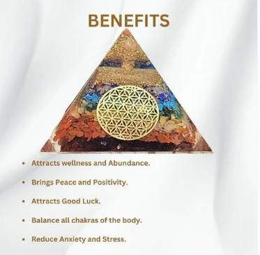 Seven Chakra Orgon Pyramid – Energy Healing Crystal with Chakra Balancing & Aura Cleansing Properties