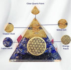 Lapis Lazuli Orgon Pyramid – Energy Healing Crystal Pyramid for Chakra Balancing, Meditation & Spiritual Growth