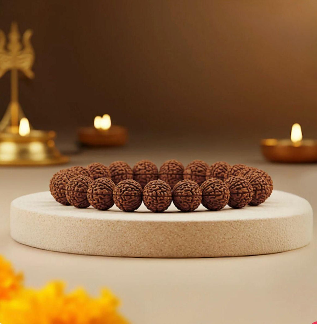 5 Mukhi Rudraksha Bracelet – Spiritual Healing & Protection Adjustable Wristband