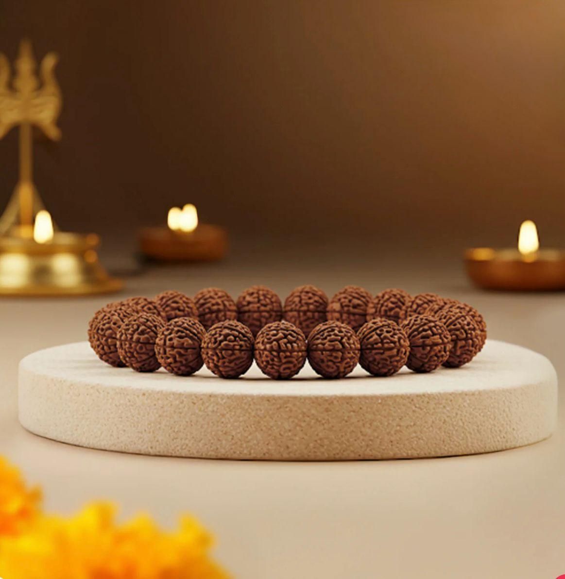 5 Mukhi Rudraksha Bracelet – Spiritual Healing & Protection Adjustable Wristband